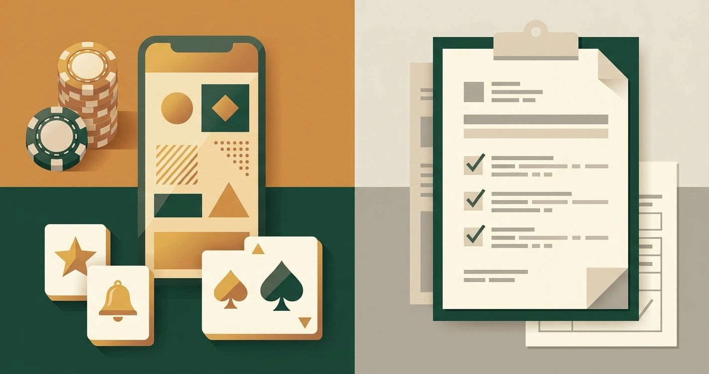 Editorial decision illustration contrasting casino features with UK regulatory context