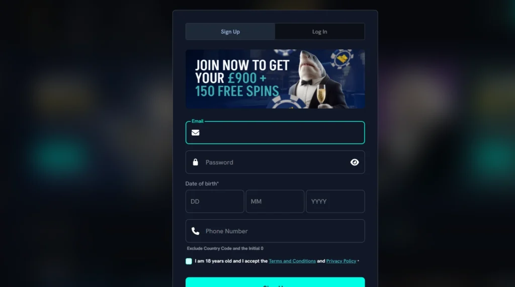 SpinShark registration and account interface