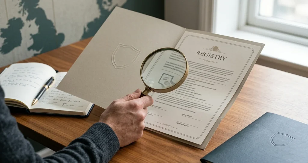 Editorial illustration of licence verification and UK gambling regulation